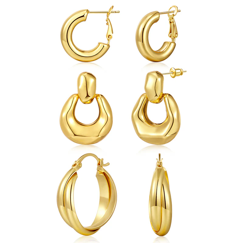 Trendy Looks Featuring Modern Chunky Gold Earrings