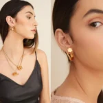 Minimalist Outfits Paired With Chunky Gold Earrings