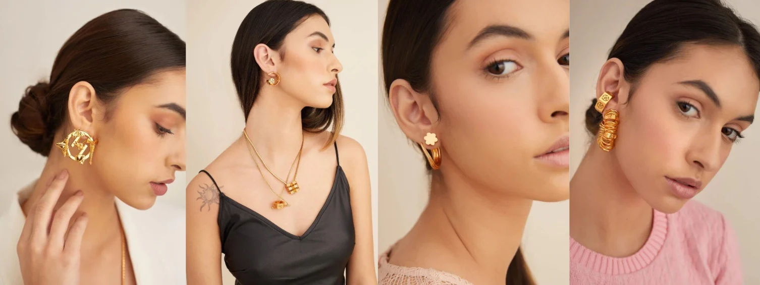 Minimalist Outfits Paired With Chunky Gold Earrings
